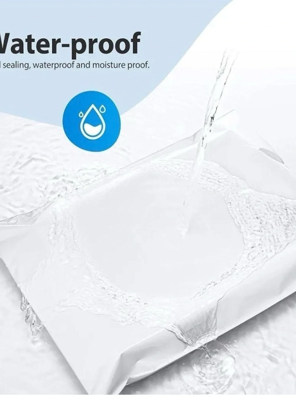 white poly mailers 50 pcs with self-sealing adhesive strips  14.5” x 19 “